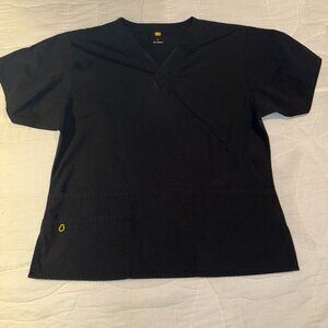 Black Scrub Top – Size L – Cotton Blend